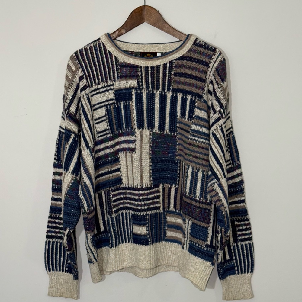 Sedgefield Vintage Patchwork Knit Sweater — Size L